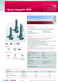 Thumbnail of document Data Sheet - Goetze 4060 Series Hygienic Safety Valves